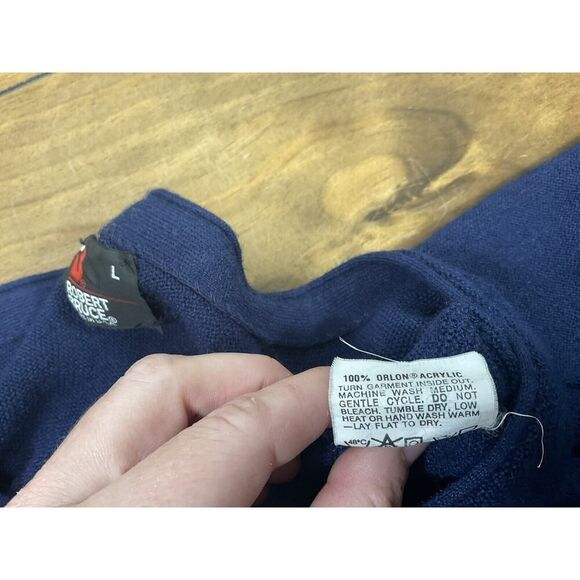 Vtg Robert Bruce Men's Cardigan Button Front Sweater Blue Size Large - Picture 5 of 6